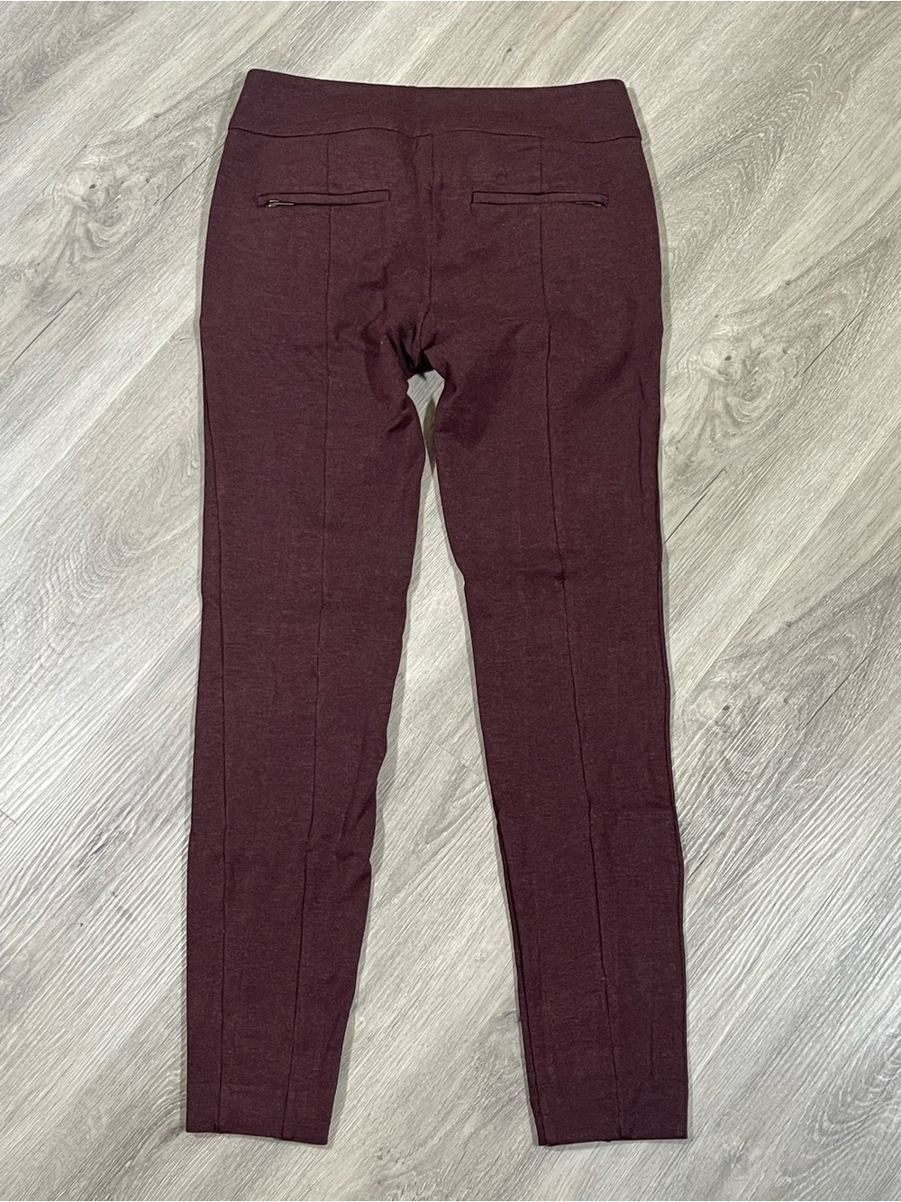 LOFT Skinny Ponte Ankle Pants - Burgundy Plum - Picture 2 of 12